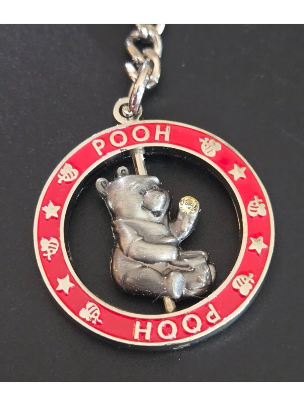 Winnie The Pewter Pooh Keychain Charm Disney Collectible Approx. 3 Inches